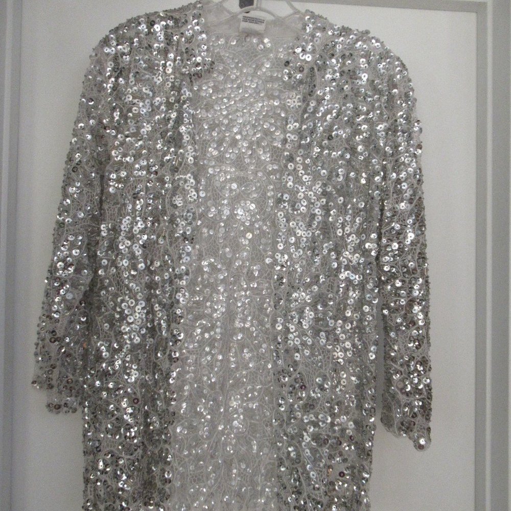 Amazing see through lace and sequined jacket